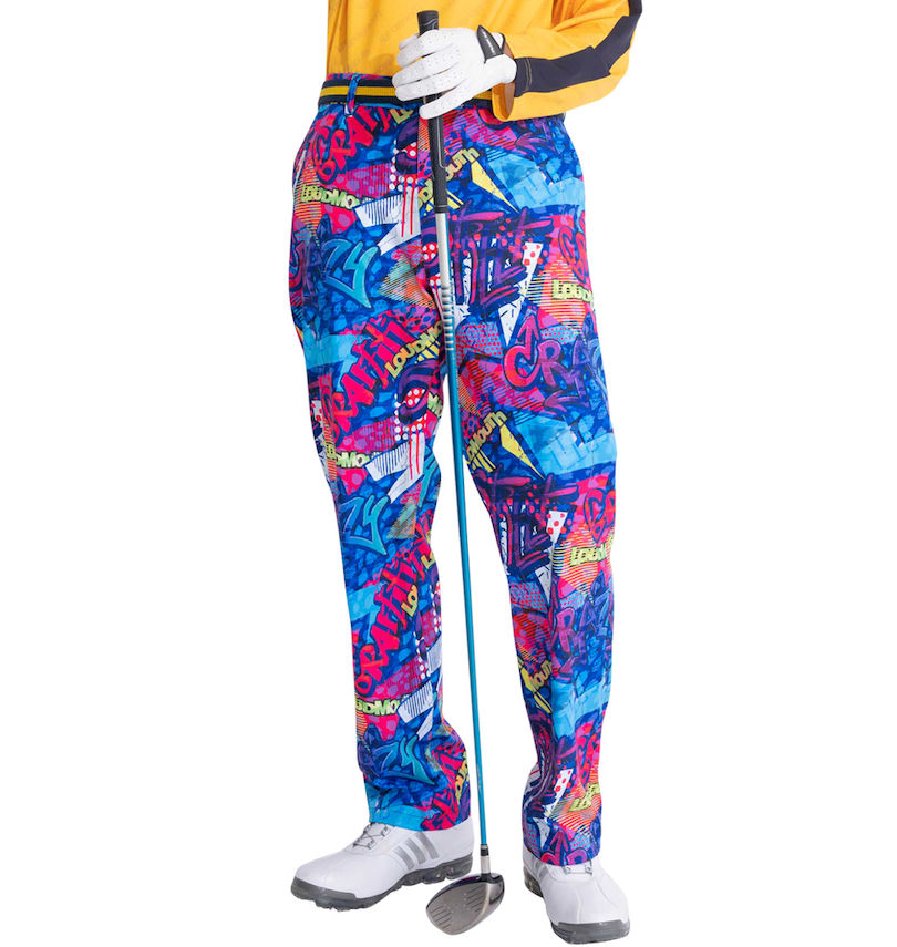 大きいサイズ メンズ LOUDMOUTH (ラウドマウス) ストレッチツイル柄ロングパンツ
                        