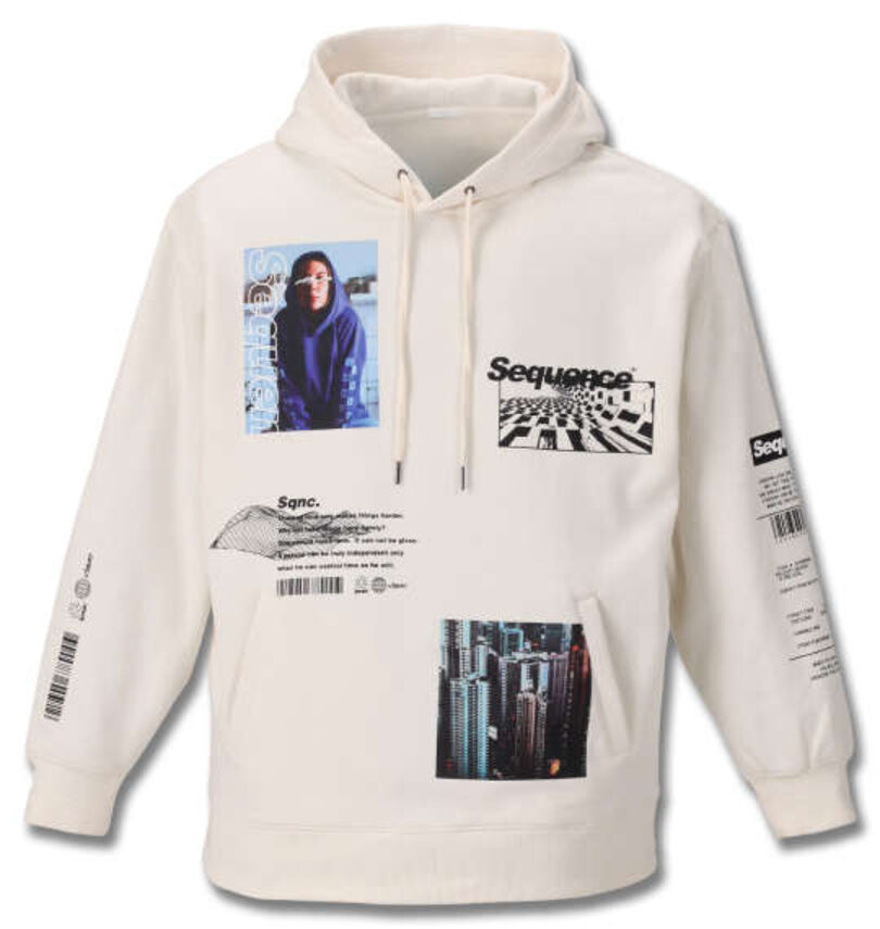 大きいサイズ メンズ b-one-soul (ビーワンソウル) フォトコラージュプルパーカー
                        