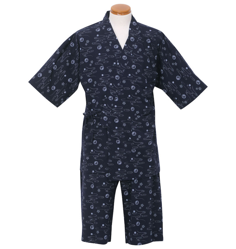 大きいサイズ メンズ 黒柴印和んこ堂 (クロシバジルシワンコドウ) プリントジャガード天竺甚平