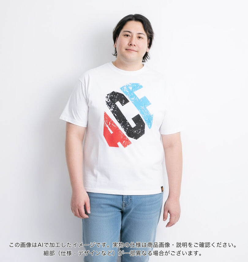 大きいサイズ メンズ 新日本プロレス (シンニホンプロレス) 棚橋弘至「BIG ACE」半袖Tシャツ
                        