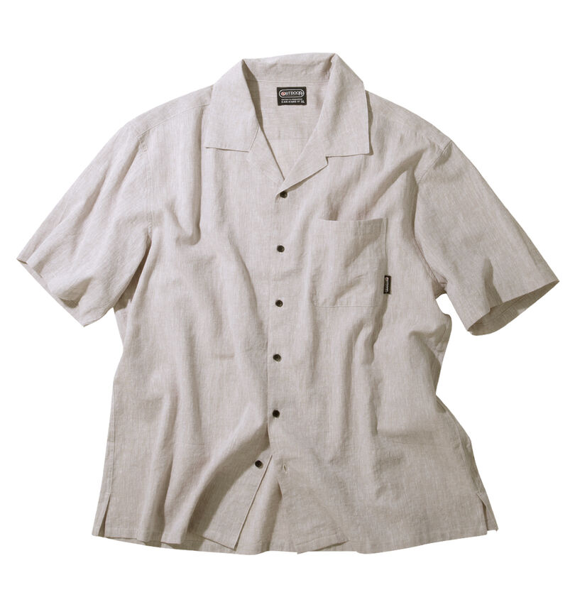大きいサイズ メンズ OUTDOOR PRODUCTS (アウトドア プロダクツ) 綿麻半袖オープンカラーシャツ
                        