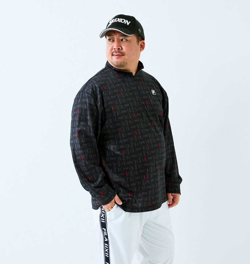大きいサイズ メンズ FILA GOLF (フィラゴルフ) ハーフジップ裏起毛長袖シャツ
                        