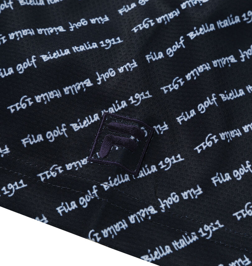 大きいサイズ メンズ FILA GOLF (フィラゴルフ) ECOディンブルメッシュロゴプリント半袖シャツ
                        袖刺繍