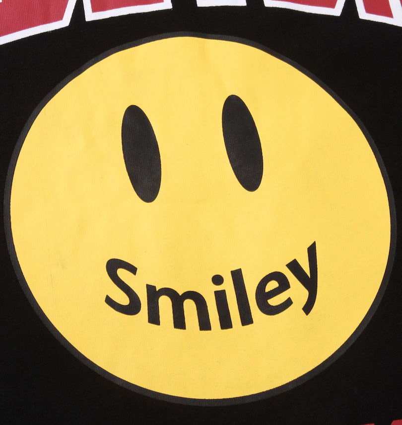 大きいサイズ メンズ SMILEY FACE (スマイリーフェイス) カレッジスマイル半袖Tシャツ プリント拡大