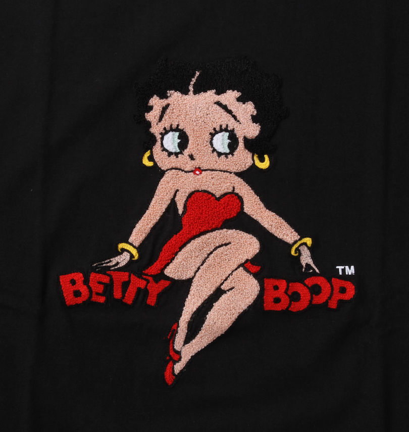 大きいサイズ メンズ BETTY BOOP (ベティ ブープ) サガラ刺繍半袖Tシャツ サガラ刺繍