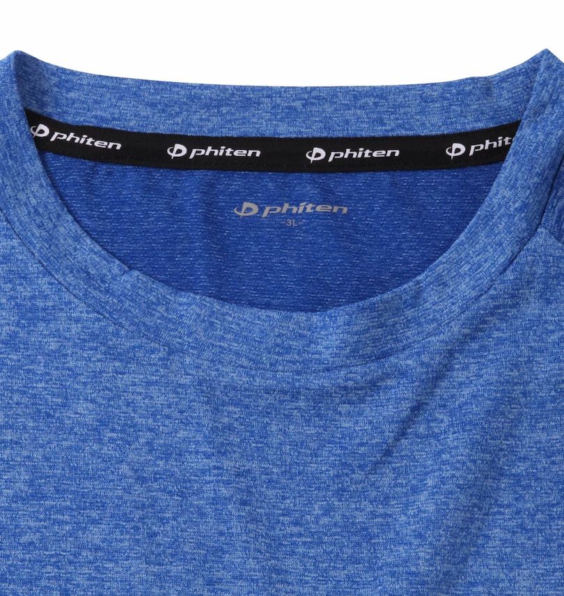 大きいサイズ メンズ Phiten (ファイテン) DRY杢×メッシュ半袖Tシャツ 襟裏アクアチタンテープ