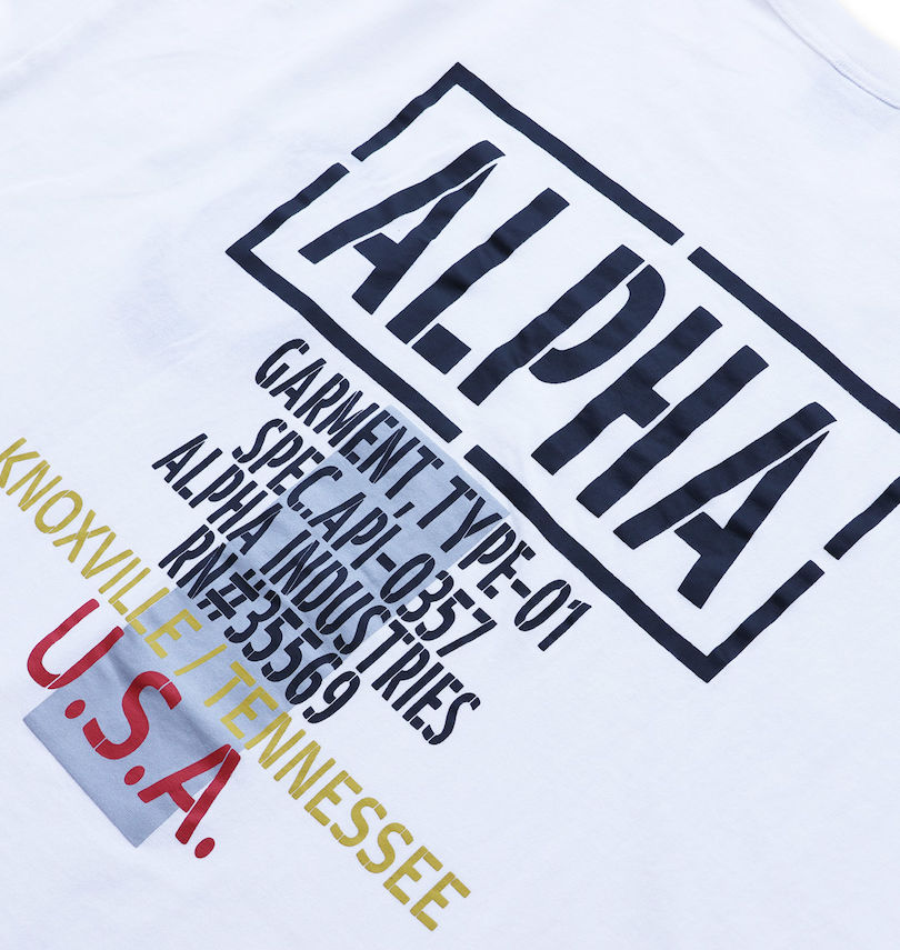 大きいサイズ メンズ ALPHA INDUSTRIES (アルファ インダストリーズ) REFRECTIVEプリント半袖Tシャツ プリント拡大