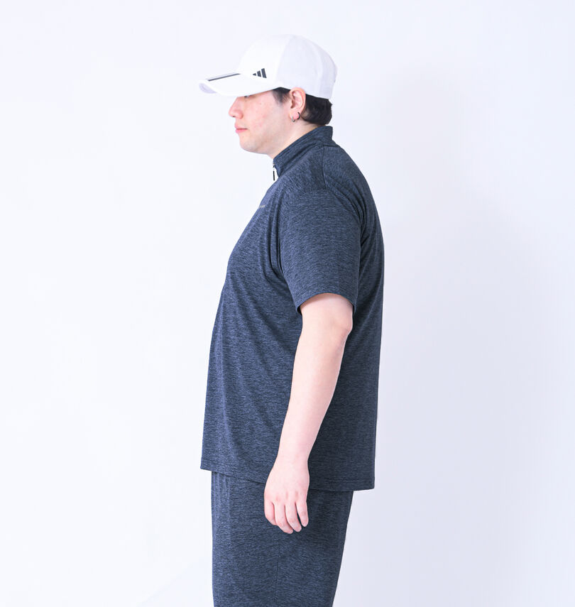 大きいサイズ メンズ Phiten (ファイテン) DRYカチオン天竺ハーフジップ半袖シャツ
                        