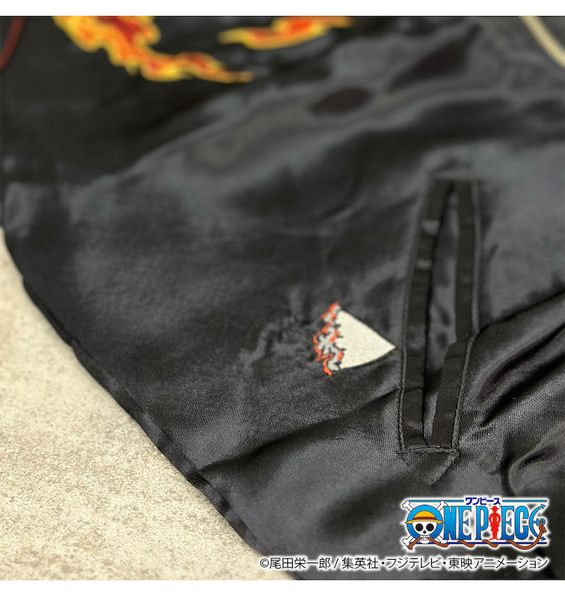 大きいサイズ メンズ 絡繰魂×ONE PIECE (カラクリダマシイ×ワンピース) エース×白ひげ  リバーシブルスカジャン
                        