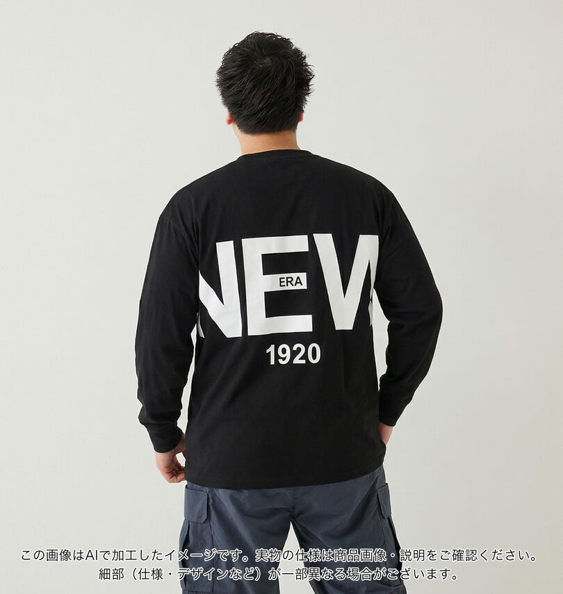 大きいサイズ メンズ NEW ERA (ニューエラ) ズームアップロゴ長袖Tシャツ
                        