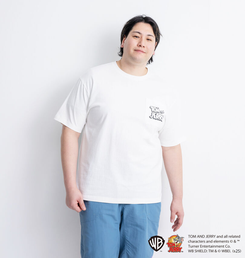 大きいサイズ メンズ TOM and JERRY (トムアンドジェリー) 天竺プリントポケット付半袖Tシャツ
                        