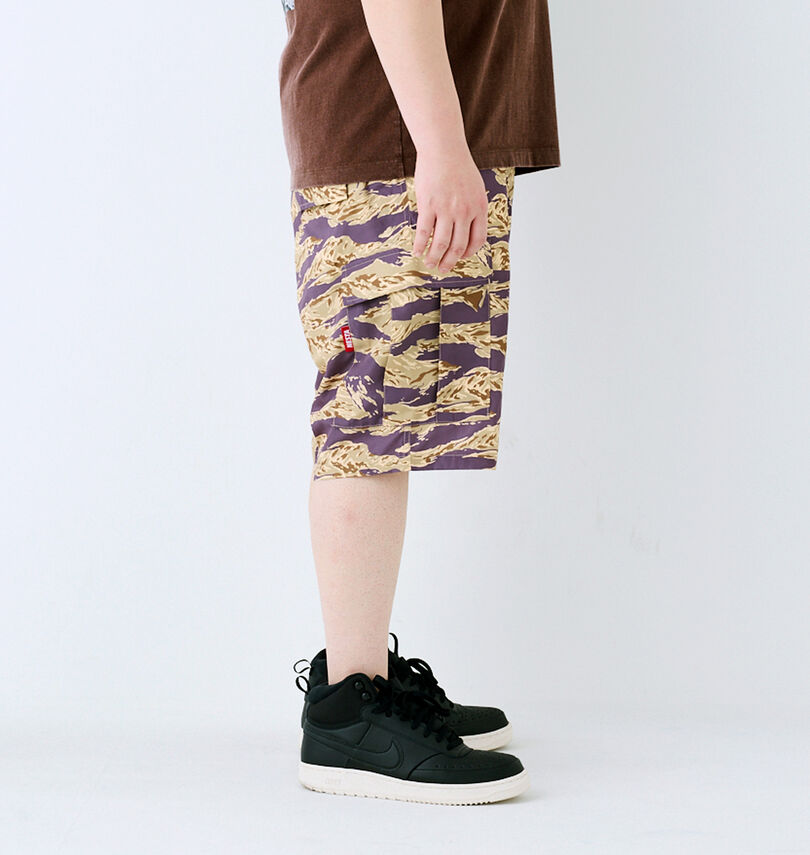 大きいサイズ メンズ NESTA BRAND (ネスタブランド) タイガーカモカーゴハーフパンツ