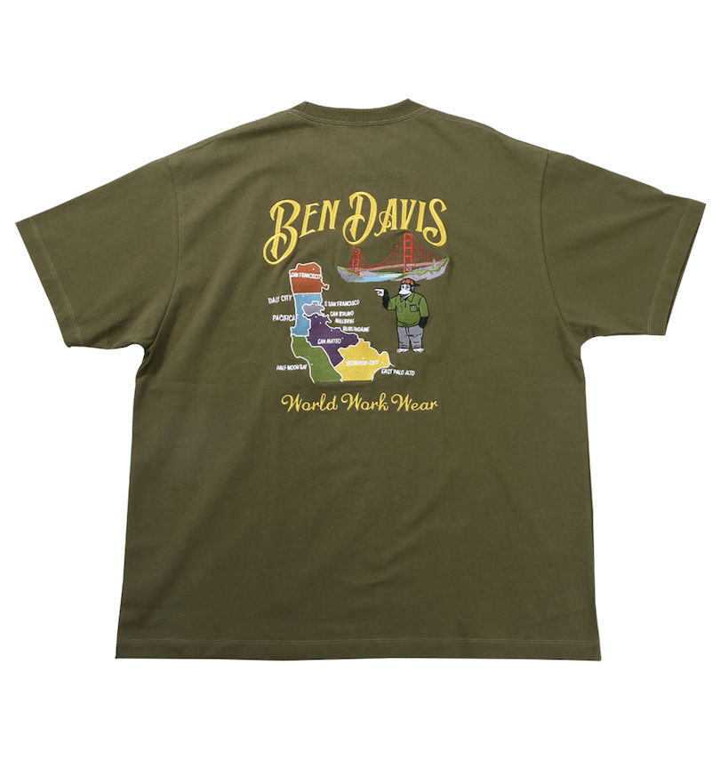 大きいサイズ メンズ BEN DAVIS (ベン デイビス) スーベニア刺繍半袖Tシャツ
                        バックスタイル