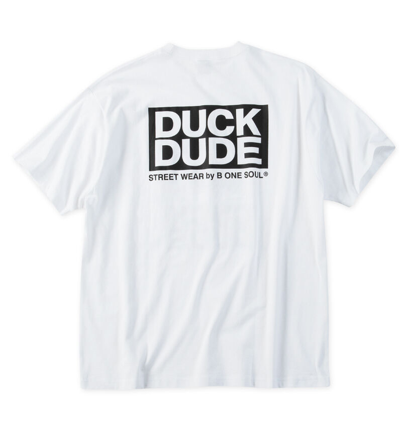 大きいサイズ メンズ b-one-soul (ビーワンソウル) DUCK DUDEスプラッシュロゴ半袖Tシャツ
バックスタイル