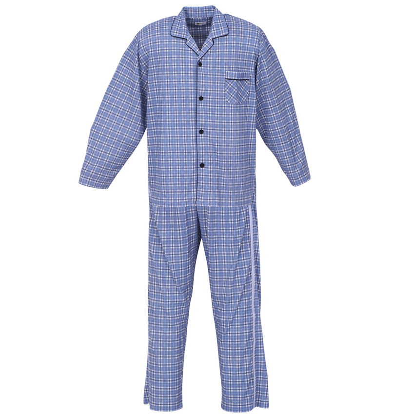 大きいサイズ メンズ ハナサンテラス ワンタッチテープサイド全開ファスナーパンツパジャマ 