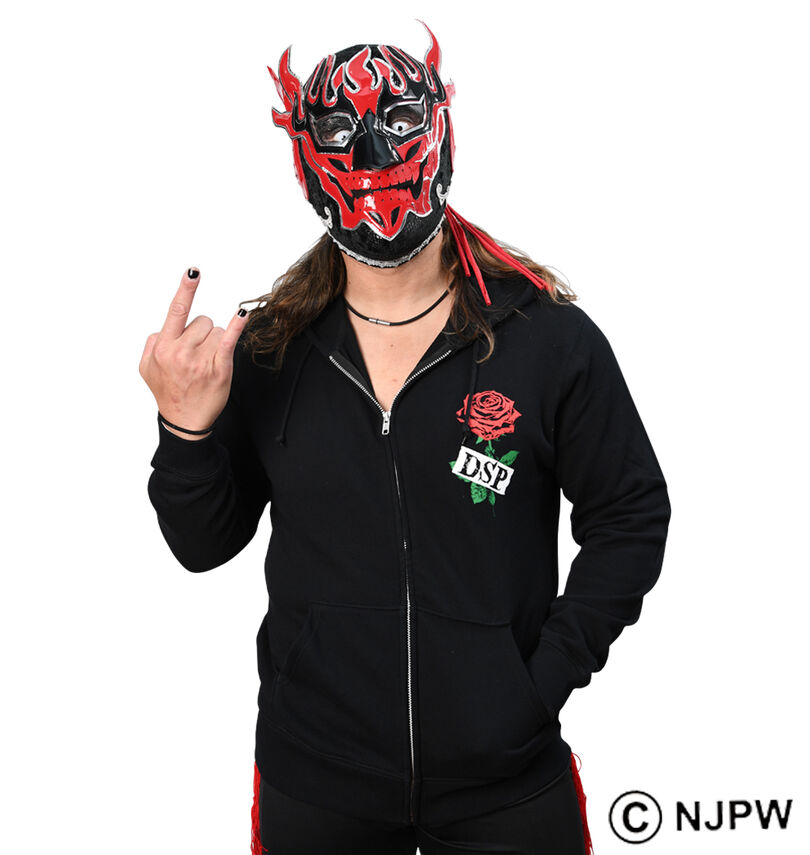 大きいサイズ メンズ 新日本プロレス (シンニホンプロレス) エル・デスペラード「LA LUCHA ES LA VIDA」フルジップパーカー