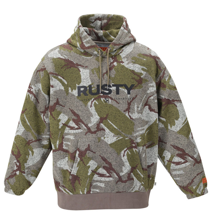 大きいサイズ メンズ RUSTY (ラスティ) カモフラニットフリースプルパーカー
                        
