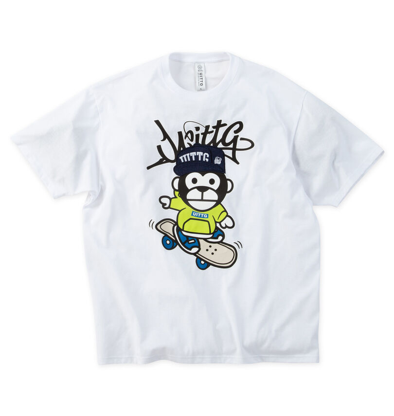 大きいサイズ メンズ UITTG (ウイッグ) T/C天竺デニム刺繍ワッペン半袖Tシャツ
                        