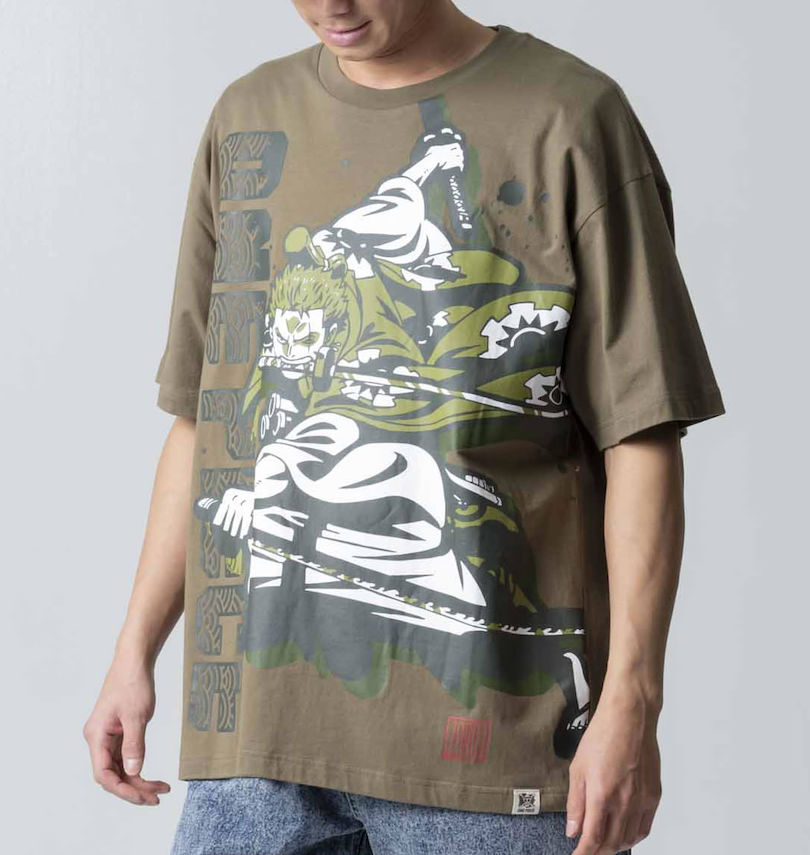 大きいサイズ メンズ ONE PIECE (ワンピース) 麦わら海賊団の三刀流剣士 ロロノア・ゾロ ワノ国バージョン ゾロ十郎半袖Tシャツ