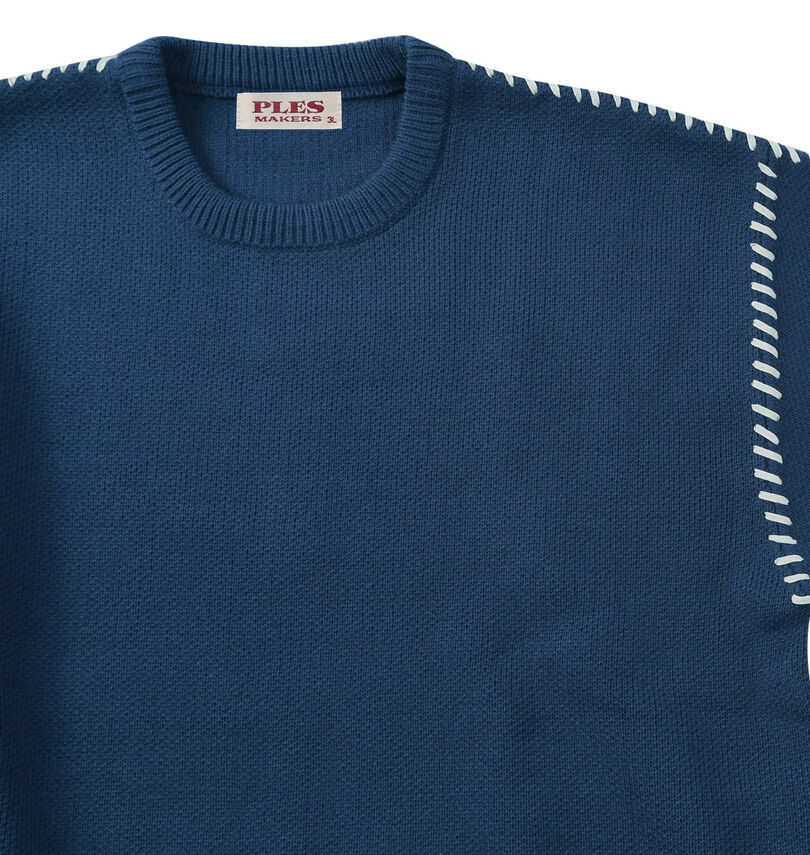 大きいサイズ メンズ PLES (プレス) 7Gダブルジャガードクルーネックセーター
                        