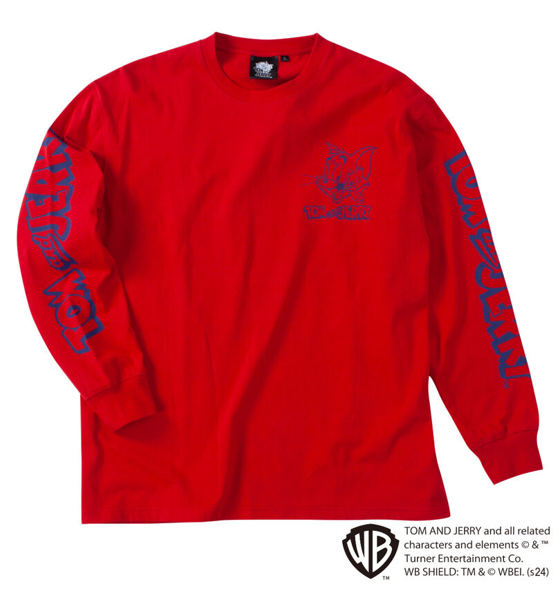 大きいサイズ メンズ TOM and JERRY (トムアンドジェリー) 天竺プリント長袖Tシャツ
                        