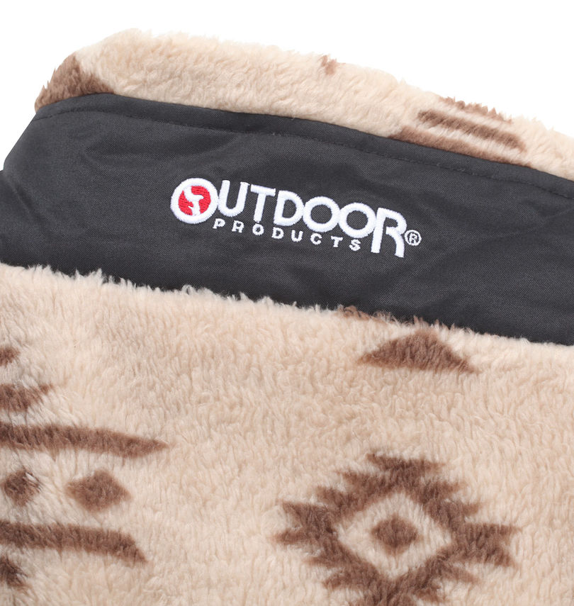 大きいサイズ メンズ OUTDOOR PRODUCTS (アウトドア プロダクツ) ボアフリースジャケット
                        襟裏の刺繍