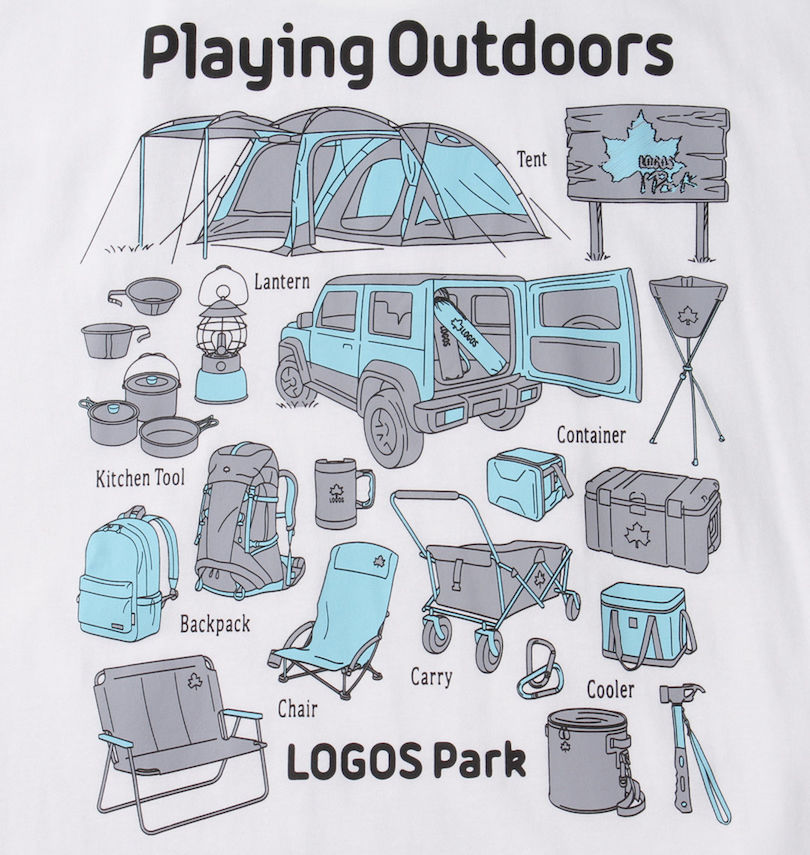 大きいサイズ メンズ LOGOS Park (ロゴスパーク) リサイクル天竺バックプリント半袖Tシャツ 