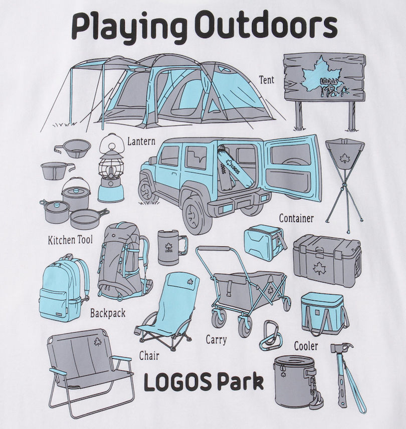 大きいサイズ メンズ LOGOS Park (ロゴスパーク) リサイクル天竺バックプリント半袖Tシャツ
