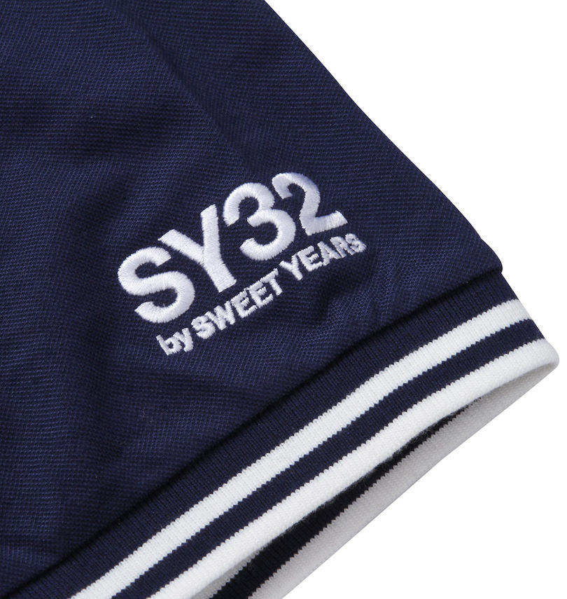 大きいサイズ メンズ SY32 by SWEET YEARS (エスワイサーティトゥバイスィートイヤーズ) ファンクションZIP半袖ポロシャツ 袖刺繍