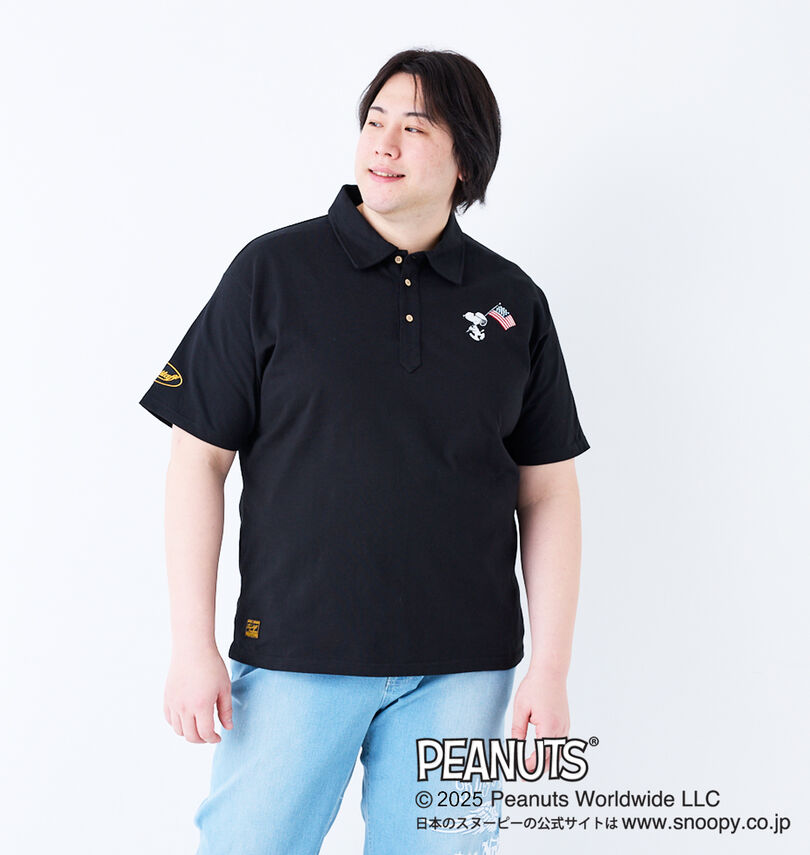 大きいサイズ メンズ FLAGSTAFF×PEANUTS (フラッグスタッフ) スヌーピーコラボ半袖ポロシャツ
                        