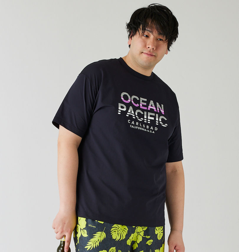大きいサイズ メンズ OCEAN PACIFIC (オーシャンパシフィック) PEARTEX UV半袖Tシャツ 身長：182cm/バスト：123cm/着用サイズ：3L