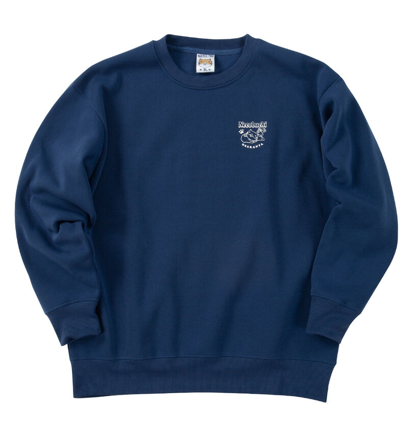 大きいサイズ メンズ NECOBUCHI-SAN (ネコブチサン) 裏起毛クルーネックトレーナー
                        