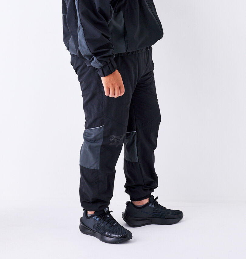 大きいサイズ メンズ THRASHER (スラッシャー) ナイロンワッシャー裏メッシュパンツ