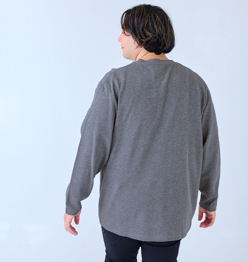 大きいサイズ メンズ Mc.S.P (エムシーエスピー) オーガニックワッフルヘンリーネック長袖Tシャツ
                        