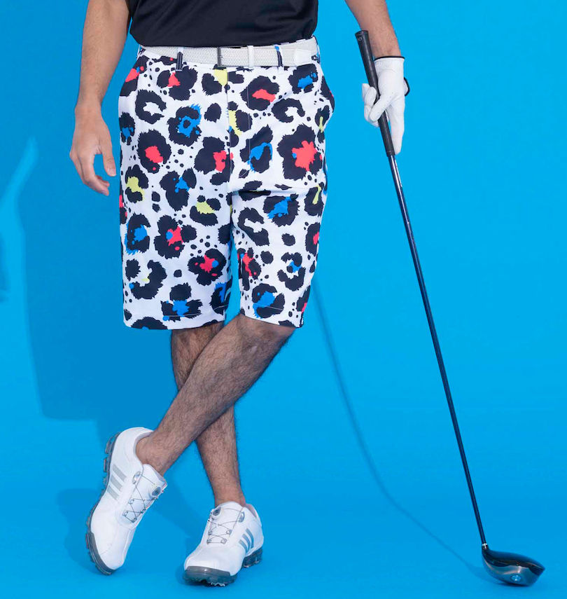 大きいサイズ メンズ LOUDMOUTH (ラウドマウス) ストレッチツイル柄ハーフパンツ
                        