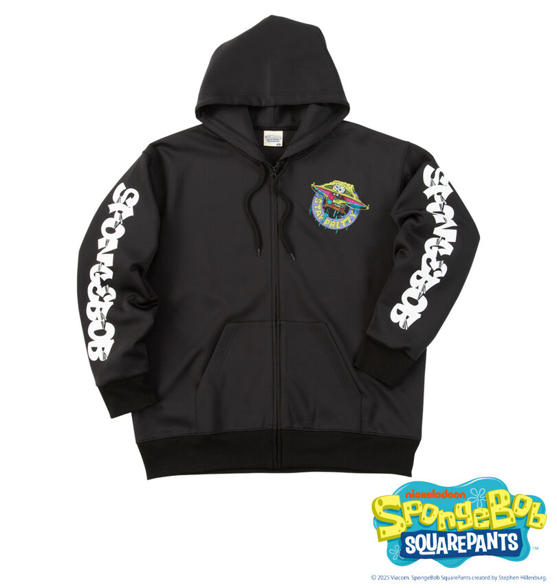大きいサイズ メンズ SPONGEBOB (スポンジ・ボブ) ダンボールニットプリントフルジップパーカー
                        