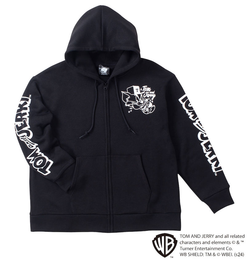 大きいサイズ メンズ TOM and JERRY (トムアンドジェリー) ニットフリースプリントフルジップパーカー
                        