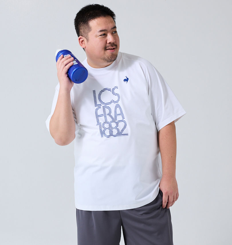 大きいサイズ メンズ LE COQ SPORTIF (ルコックスポルティフ) ヘランカサンスクリーン半袖Tシャツ
                        身長：176.5cm/バスト：118cm/着用サイズ：3L