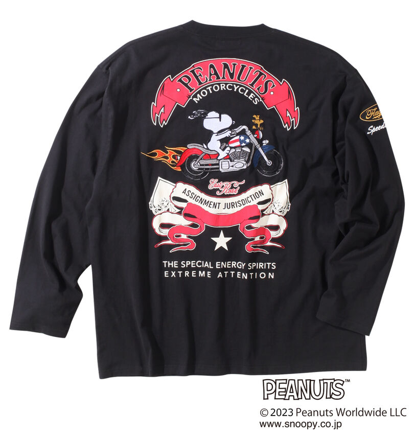 大きいサイズ メンズ FLAGSTAFF×PEANUTS 長袖Tシャツ バックスタイル