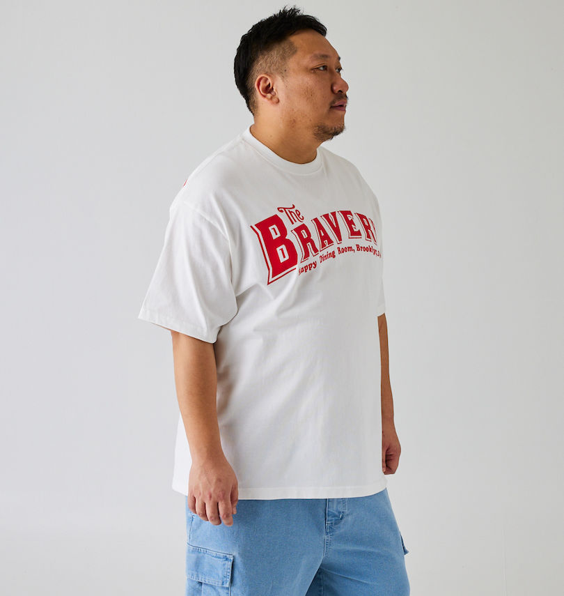 大きいサイズ メンズ SHELTY (シェルティ) 天竺ハンバーガーショッププリント半袖Tシャツ