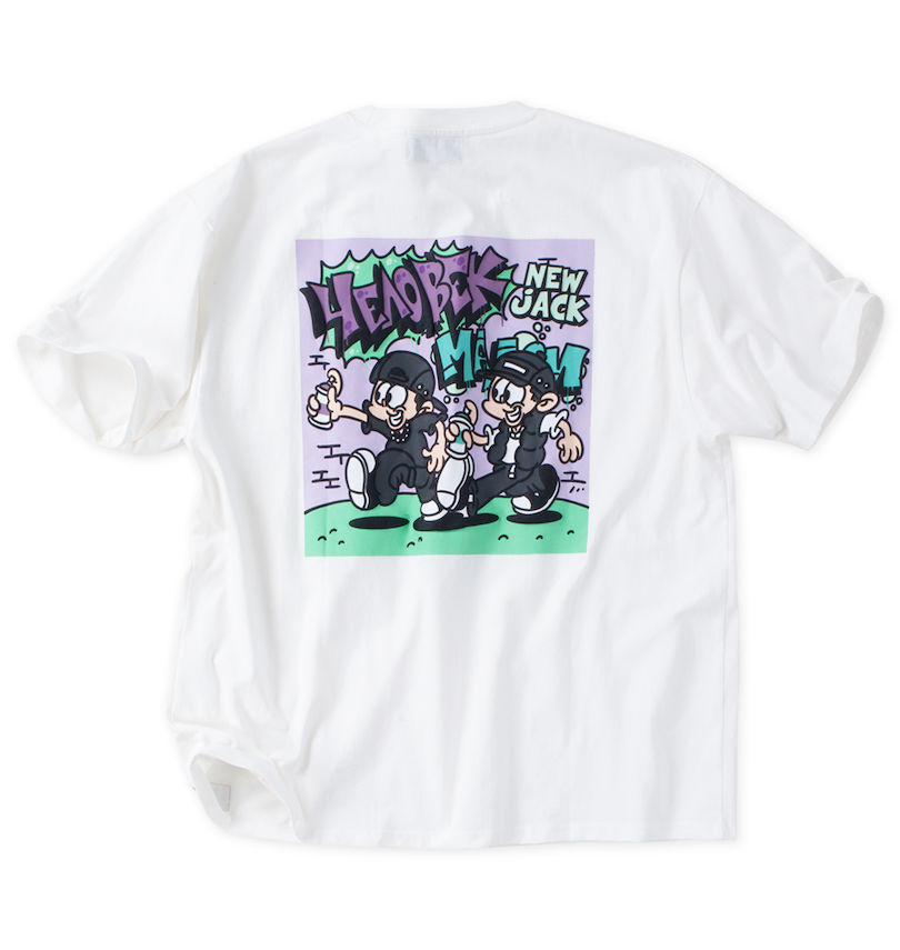 大きいサイズ メンズ ATC×NEW JACK (エーティーシー×ニュージャック) スプレーボーイ柄天竺半袖Tシャツ
バックスタイル