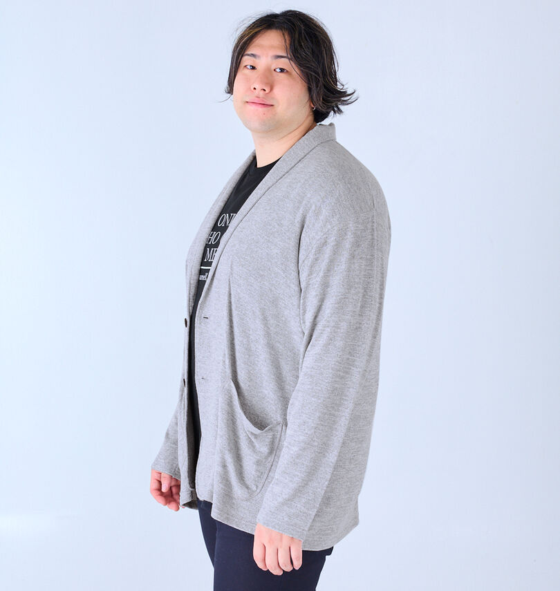 大きいサイズ メンズ launching pad (ランチングパッド) ショールジャケット+半袖Tシャツ