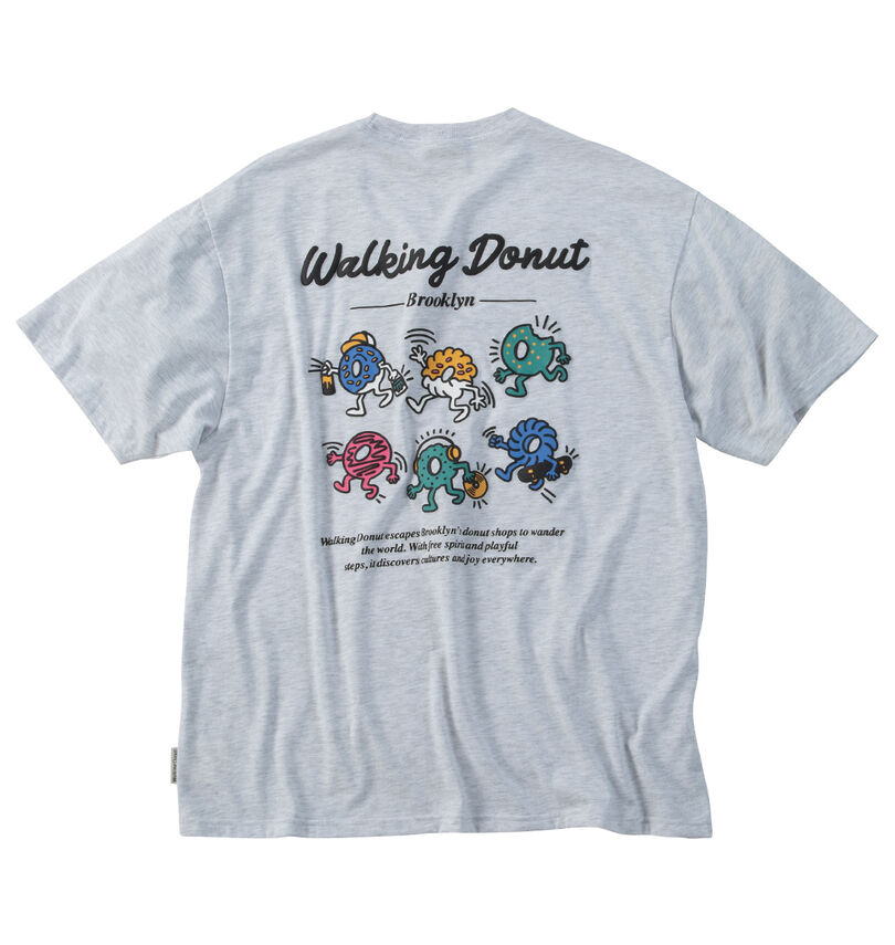 大きいサイズ メンズ Walking Donut (ウォーキングドーナツ) T/C天竺刺繍発泡プリント半袖Tシャツ
                        バックスタイル