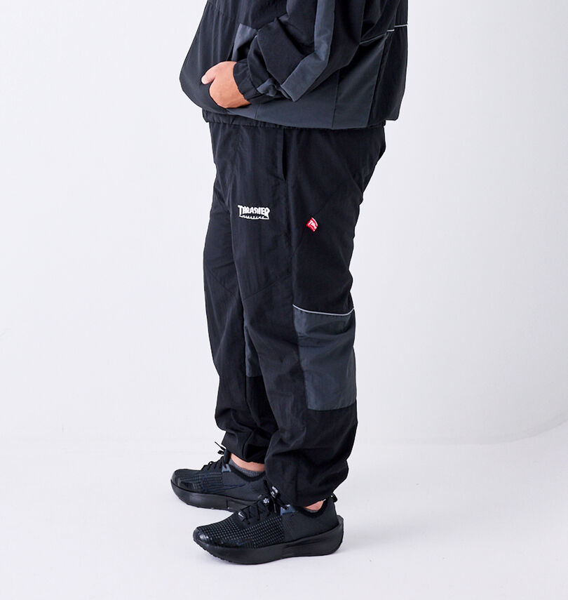 大きいサイズ メンズ THRASHER (スラッシャー) ナイロンワッシャー裏メッシュパンツ
