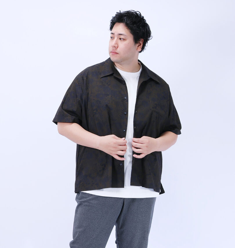 大きいサイズ メンズ Mc.S.P (エムシーエスピー) ヴィンテージブロードオープンカラー半袖シャツ
                        身長：182cm/バスト：123cm/着用サイズ：3L