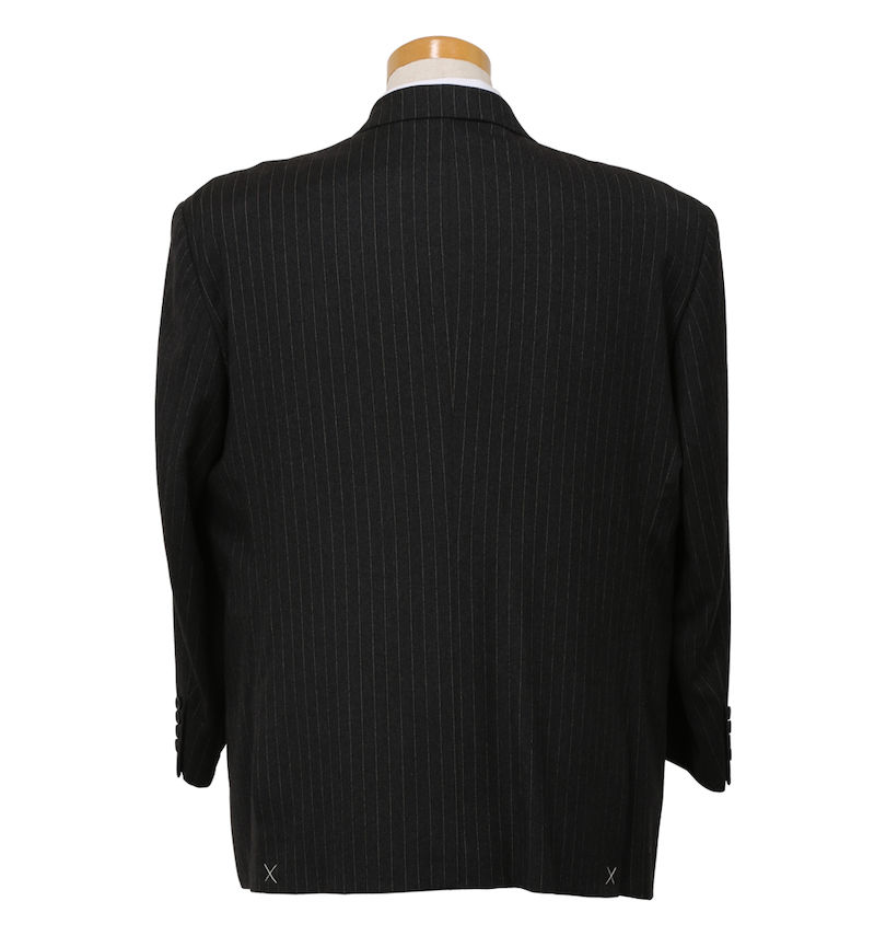 大きいサイズ メンズ ダブル4ツ釦1ツ掛スーツ バックスタイル