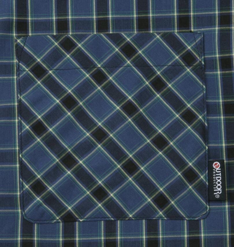 大きいサイズ メンズ OUTDOOR PRODUCTS (アウトドア プロダクツ) チェック半袖シャツ
                        胸ポケット