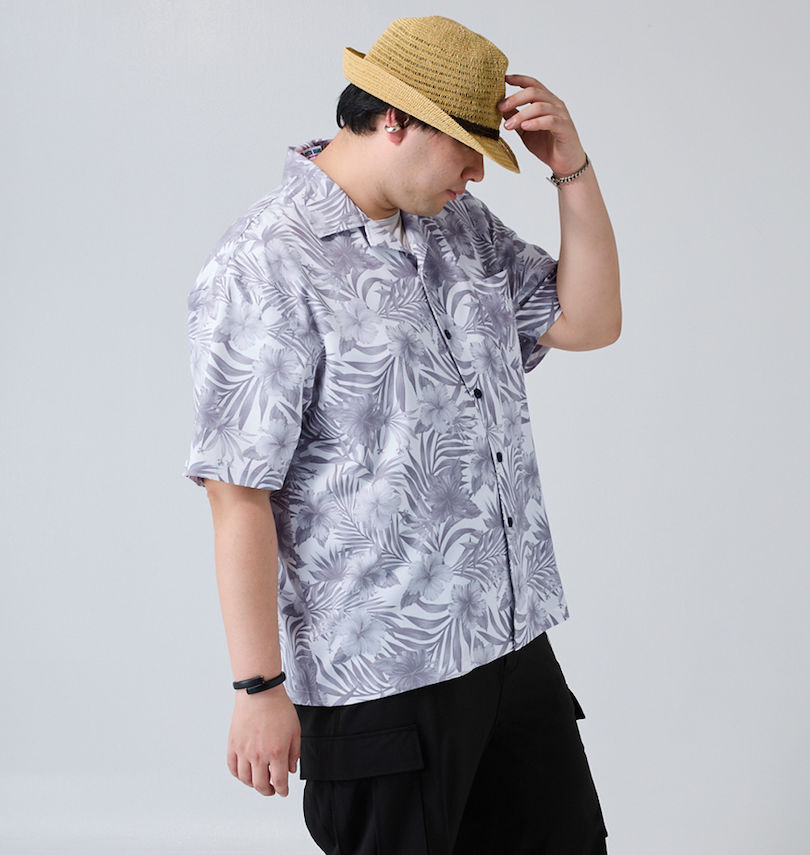 大きいサイズ メンズ NESTA BRAND (ネスタブランド) オープンカラー半袖シャツ
                        