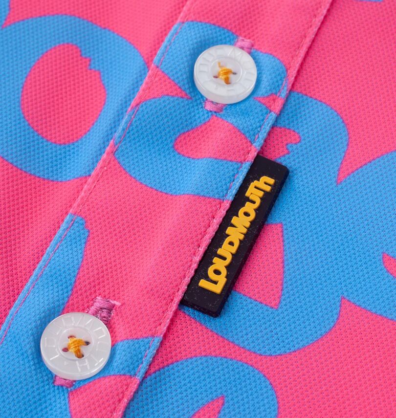 大きいサイズ メンズ LOUDMOUTH (ラウドマウス) 鹿の子半袖シャツ
                        シリコンロゴネーム