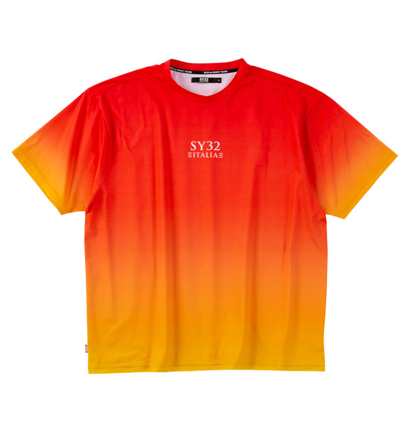 大きいサイズ メンズ SY32 by SWEET YEARS (エスワイサーティトゥバイスィートイヤーズ) グラデーションビッグロゴ半袖Tシャツ